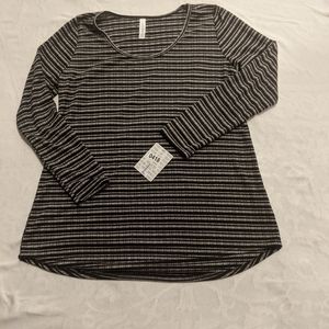 Lularoe Lynnae size Lg black and grey stripes